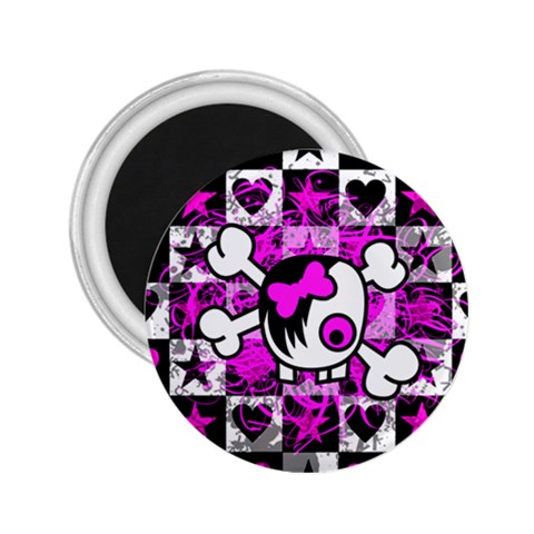 Emo Scene Girl Skull 2.25  Magnet from ArtsNow.com Front