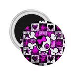 Emo Scene Girl Skull 2.25  Magnet