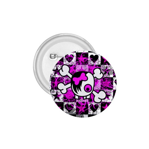 Emo Scene Girl Skull 1.75  Button from ArtsNow.com Front