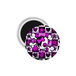 Emo Scene Girl Skull 1.75  Magnet