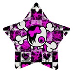 Emo Scene Girl Skull Ornament (Star)