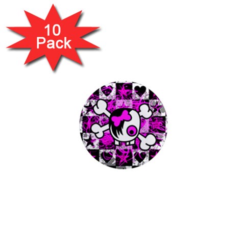 Emo Scene Girl Skull 1  Mini Magnet (10 pack)  from ArtsNow.com Front