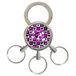 Emo Scene Girl Skull 3-Ring Key Chain