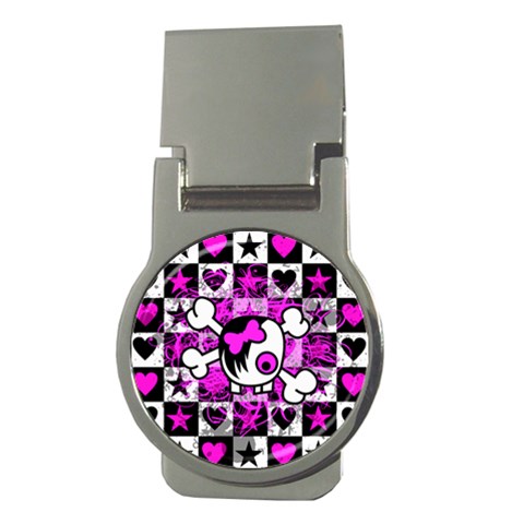 Emo Scene Girl Skull Money Clip (Round) from ArtsNow.com Front