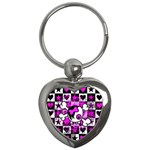 Emo Scene Girl Skull Key Chain (Heart)