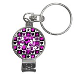 Emo Scene Girl Skull Nail Clippers Key Chain