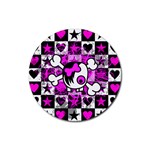 Emo Scene Girl Skull Rubber Coaster (Round)