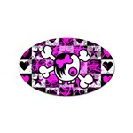 Emo Scene Girl Skull Sticker (Oval)