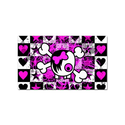 Emo Scene Girl Skull Sticker (Rectangular) from ArtsNow.com Front