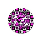 Emo Scene Girl Skull Magnet 3  (Round)