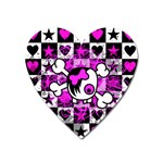 Emo Scene Girl Skull Magnet (Heart)