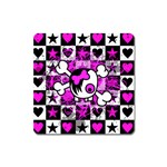 Emo Scene Girl Skull Magnet (Square)