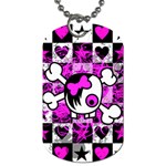 Emo Scene Girl Skull Dog Tag (One Side)