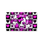 Emo Scene Girl Skull Sticker Rectangular (10 pack)