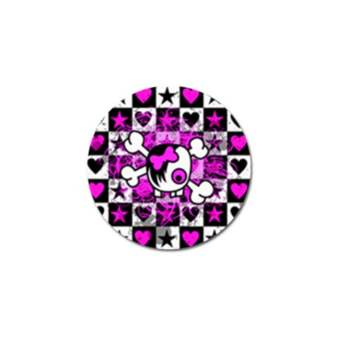 Emo Scene Girl Skull Golf Ball Marker (4 pack) from ArtsNow.com Front