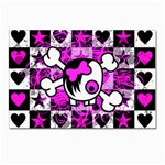 Emo Scene Girl Skull Postcard 4 x 6  (Pkg of 10)