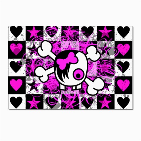 Emo Scene Girl Skull Postcards 5  x 7  (Pkg of 10) from ArtsNow.com Front