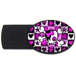 Emo Scene Girl Skull USB Flash Drive Oval (2 GB)