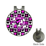 Emo Scene Girl Skull Golf Ball Marker Hat Clip