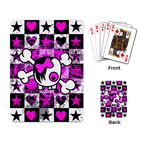 Emo Scene Girl Skull Playing Cards Single Design from ArtsNow.com Back