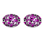 Emo Scene Girl Skull Cufflinks (Oval)