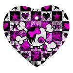 Emo Scene Girl Skull Heart Ornament (Two Sides) from ArtsNow.com Back