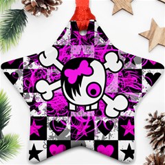 Emo Scene Girl Skull Star Ornament (Two Sides) from ArtsNow.com Back