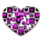 Emo Scene Girl Skull Mousepad (Heart)