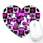 Emo Scene Girl Skull Mousepad (Heart)