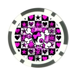 Emo Scene Girl Skull Poker Chip Card Guard from ArtsNow.com Front