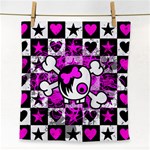 Emo Scene Girl Skull Face Towel