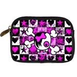 Emo Scene Girl Skull Digital Camera Leather Case