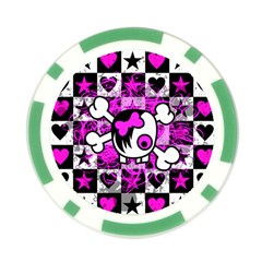 Emo Scene Girl Skull Poker Chip Card Guard (10 pack) from ArtsNow.com Front