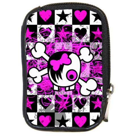 Emo Scene Girl Skull Compact Camera Leather Case from ArtsNow.com Front