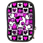 Emo Scene Girl Skull Compact Camera Leather Case