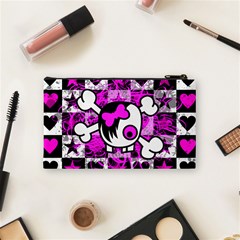 Emo Scene Girl Skull Cosmetic Bag (Small) from ArtsNow.com Back