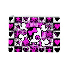 Emo Scene Girl Skull Cosmetic Bag (Large) from ArtsNow.com Front