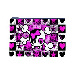 Emo Scene Girl Skull Cosmetic Bag (Large) from ArtsNow.com Front