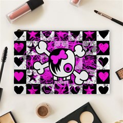 Emo Scene Girl Skull Cosmetic Bag (Large) from ArtsNow.com Front