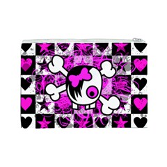 Emo Scene Girl Skull Cosmetic Bag (Large) from ArtsNow.com Back