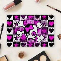 Emo Scene Girl Skull Cosmetic Bag (Large) from ArtsNow.com Back