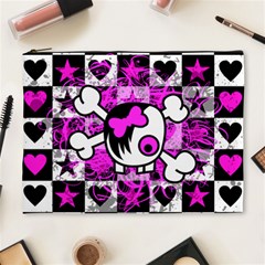 Emo Scene Girl Skull Cosmetic Bag (XL) from ArtsNow.com Front