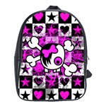 Emo Scene Girl Skull School Bag (Large)