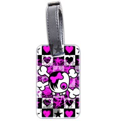 Emo Scene Girl Skull Luggage Tag (two sides) from ArtsNow.com Front