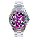 Emo Scene Girl Skull Stainless Steel Analogue Men’s Watch