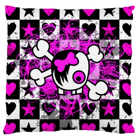 Emo Scene Girl Skull Large Cushion Case (One Side) from ArtsNow.com Front