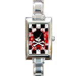 Emo Skull Rectangular Italian Charm Watch