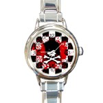 Emo Skull Round Italian Charm Watch