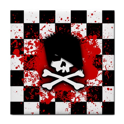 Emo Skull Tile Coaster from ArtsNow.com Front