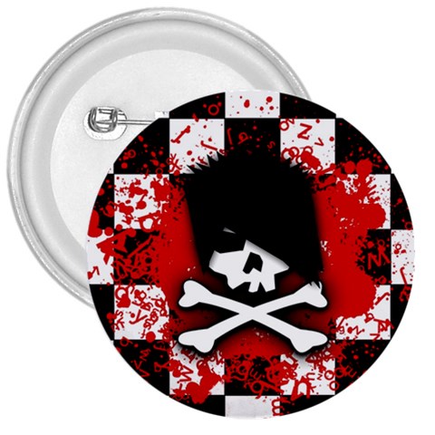 Emo Skull 3  Button from ArtsNow.com Front
